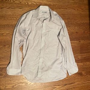 Michael Kors Check Pattern White-Purple-Black Dress Shirt